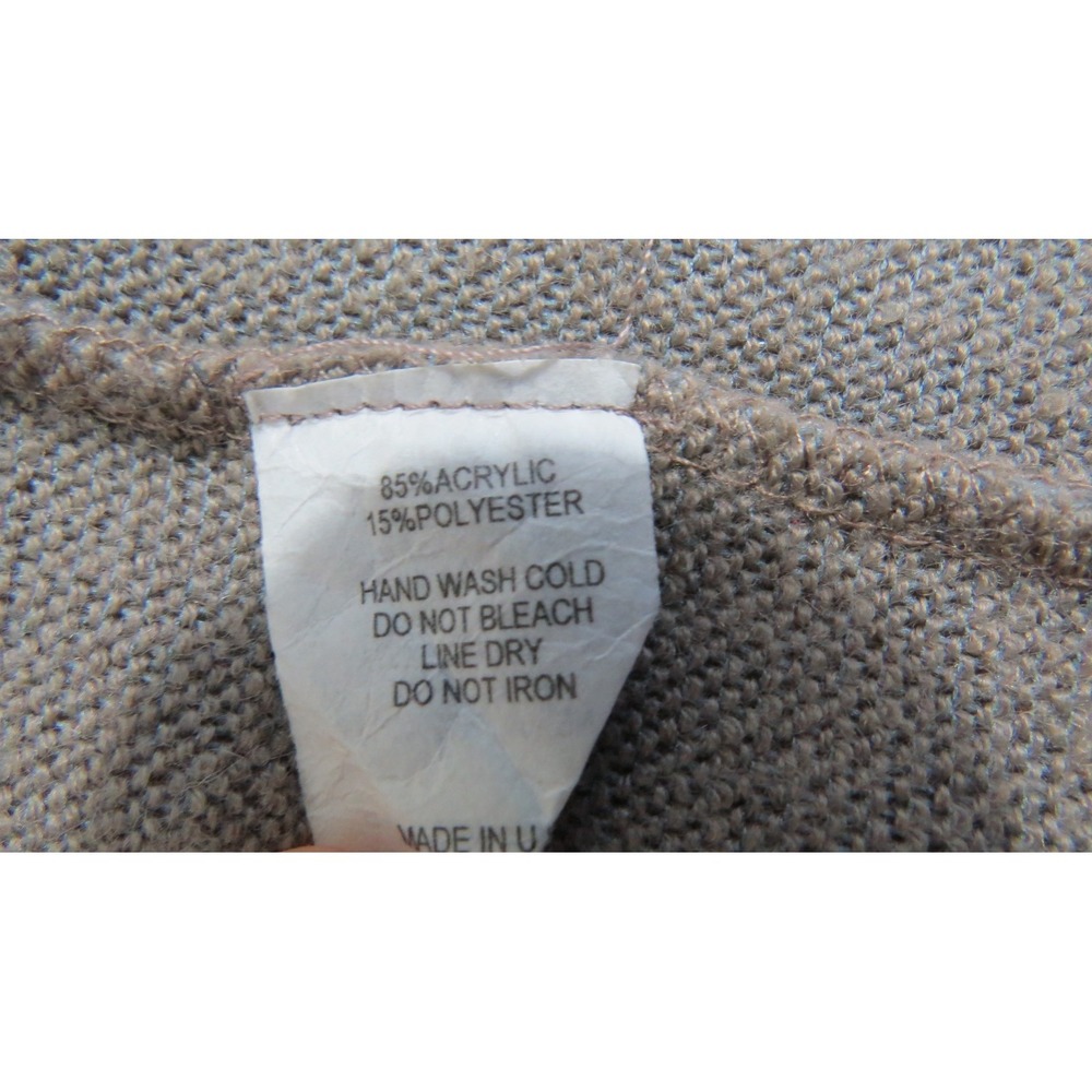 A'GACI Open Front Cardigan Women Taupe Drape Long USA Acrylic Blend 18x33.5 - Picture 4 of 7